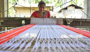 Das Weben ist populäre Beschäftigung auf Majuli.